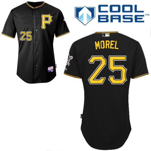 Brent Morel #25 MLB Jersey-Pittsburgh Pirates Men's Authentic Alternate Black Cool Base Baseball Jersey